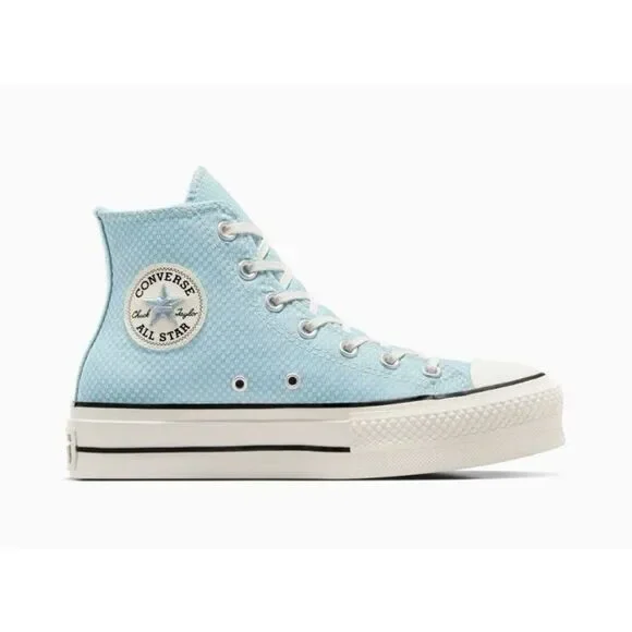 Converse Women Size 6.5 Chuck Taylor All Star Lift Hi Sneaker Infinity Pool Blue - Picture 8 of 10